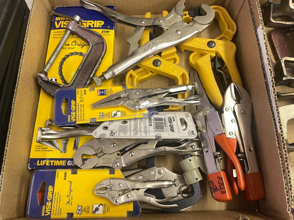Box of Assorted Vise Grips