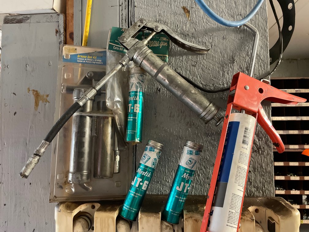 Grease Guns, Caulking Gun, Tool Holder, Parts Bins, and More