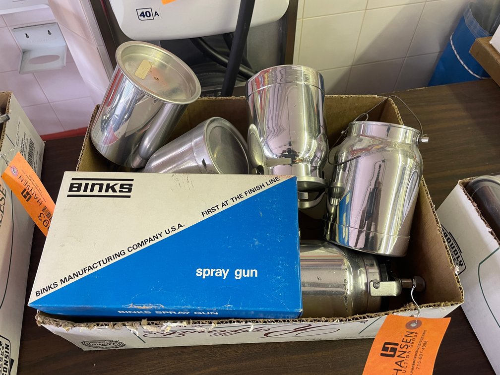 Box of Various Paint Sprayers