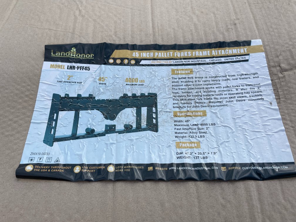 LandHonor 45" Pallet Fork Frame Attachment