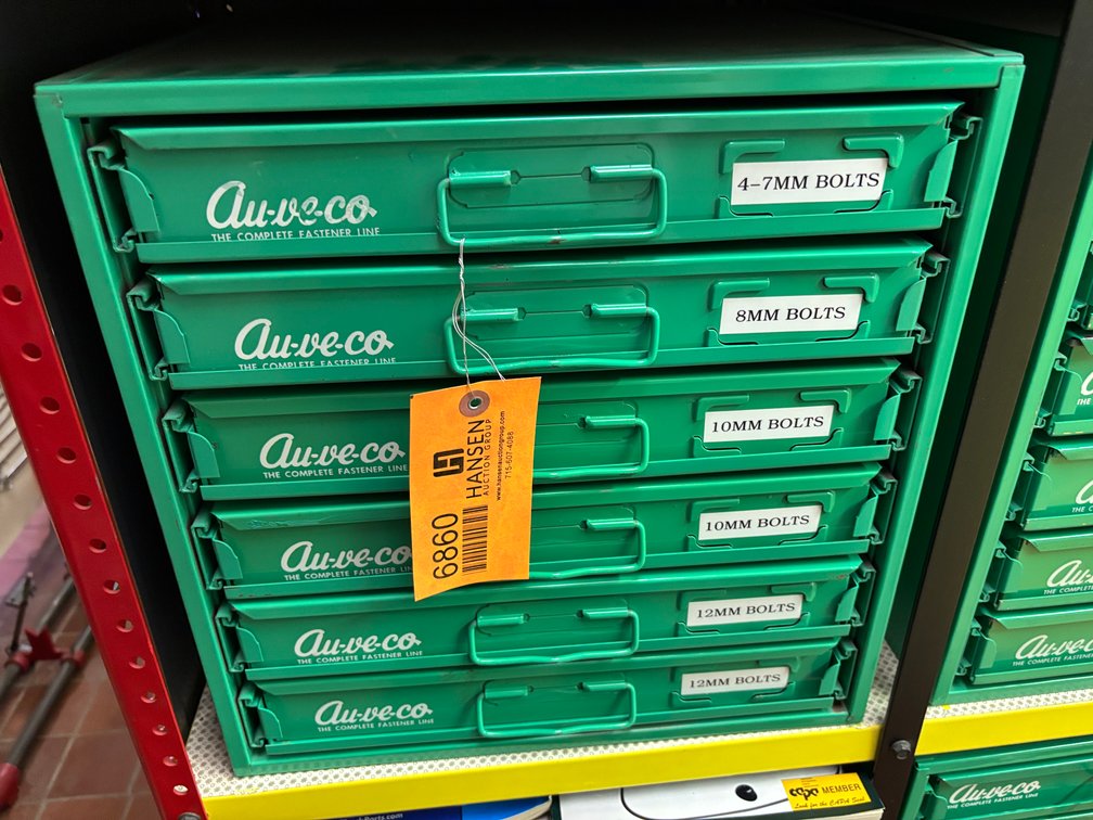 Au-ve-co Part Drawers and Contents