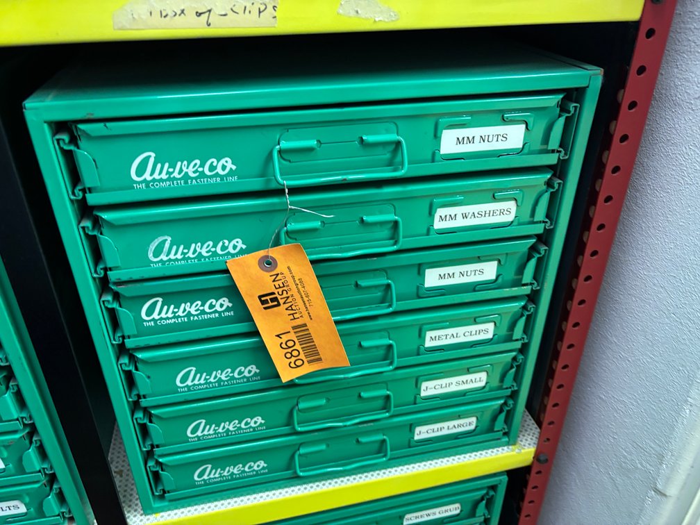 Au-ve-co Part Drawers and Contents