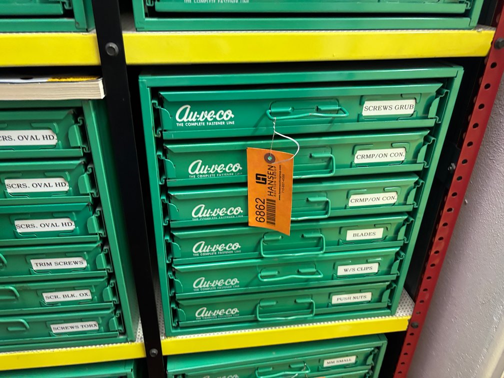 Au-ve-co Part Drawers and Contents