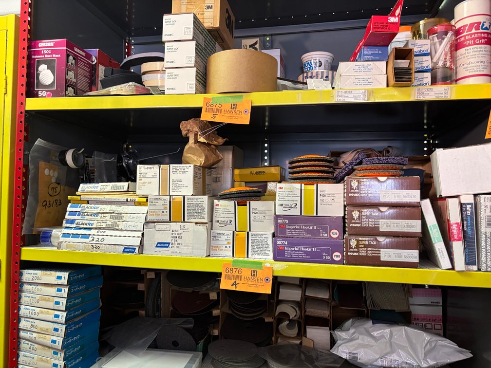 Assortment of Sandpaper and Paint Remover Wheels
