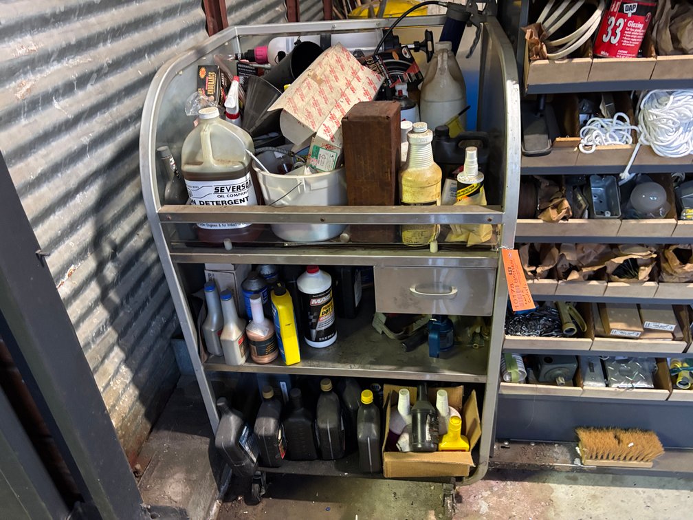 Metal Cart with Contents