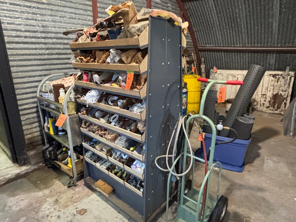 Metal Shelf with Contents