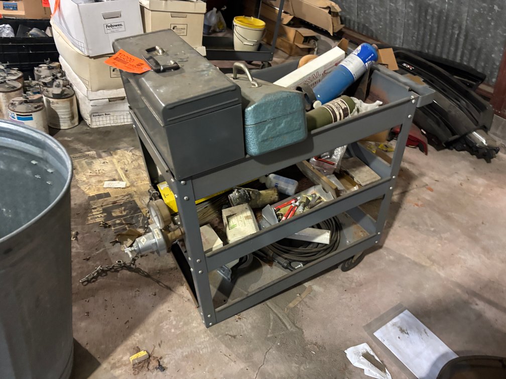Metal Cart with Contents