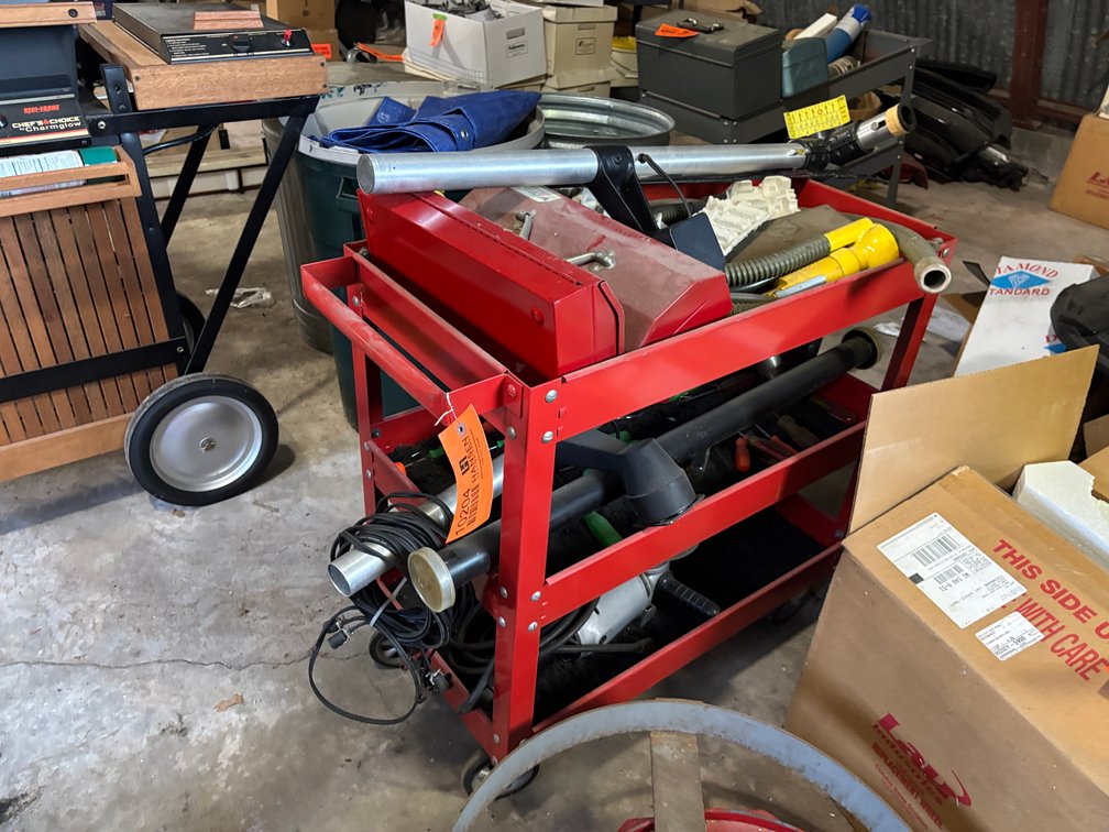 Metal Cart with Contents