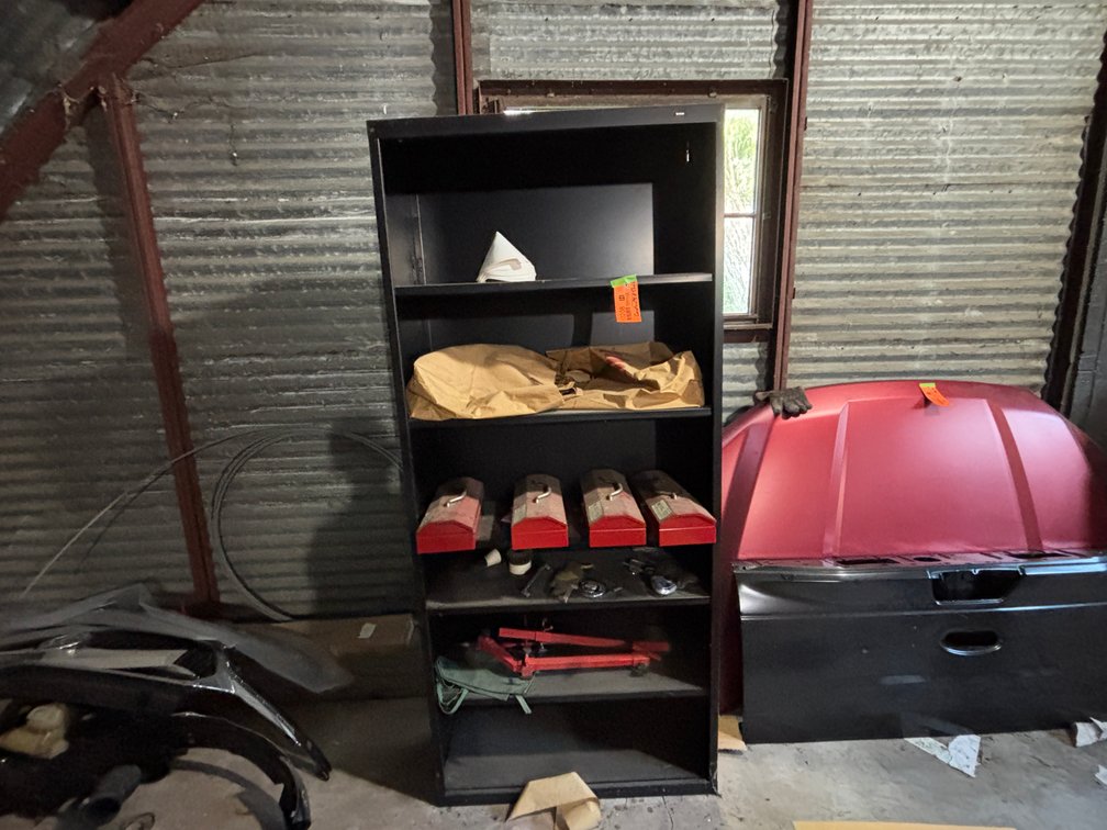 Metal Shelf with Contents