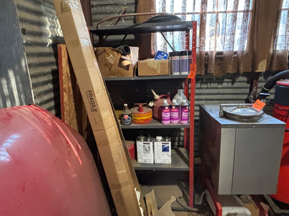 Metal Shelf with Contents