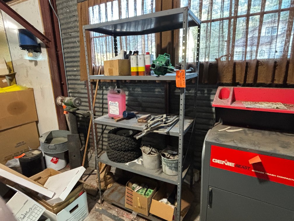 Metal Shelf with Contents