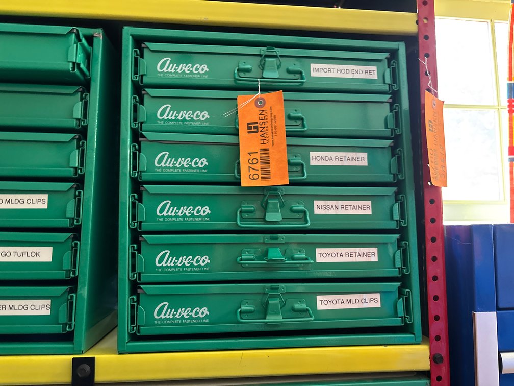 Au-Ve-Co Part Drawers and Contents