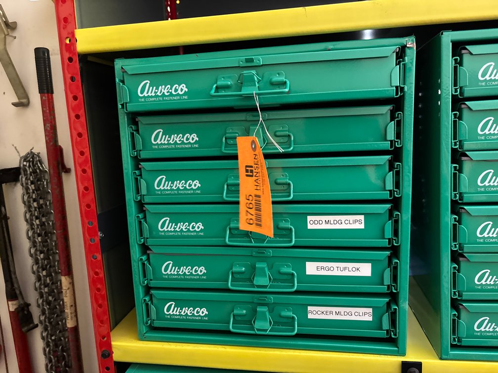 Au-ve-co Part Drawers and Contents