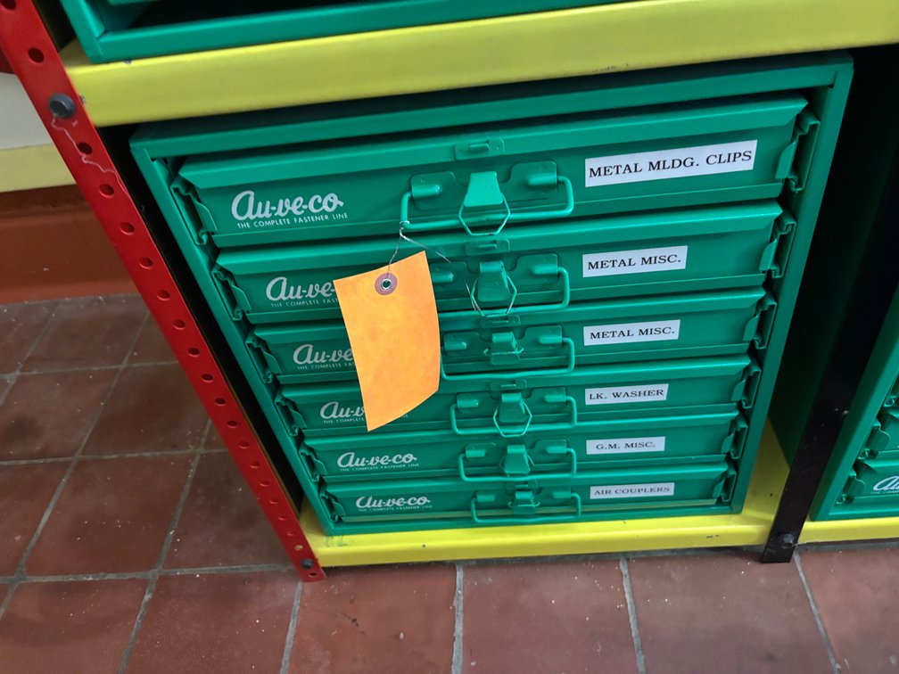 Au-ve-co Part Drawers and Contents