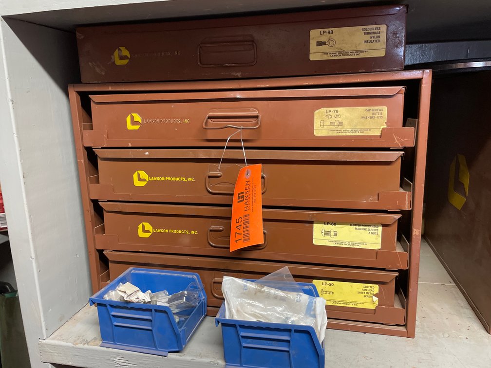 Metal Storage Drawer Cabinet with Hardware and (2) Plastic Bins