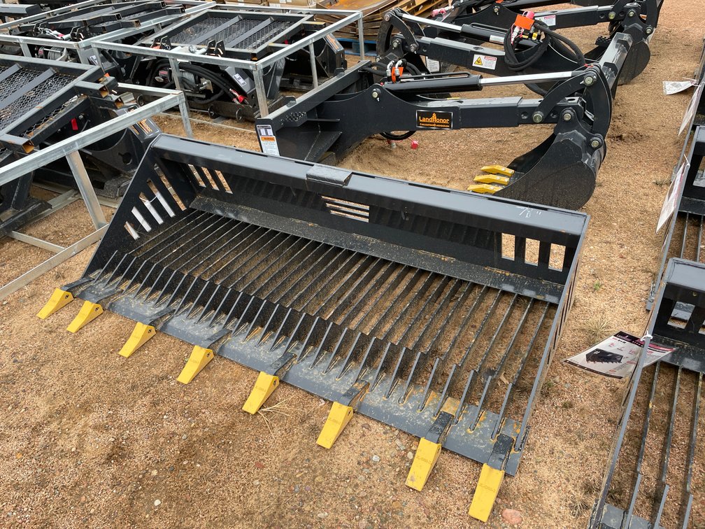 LandHonor 78" Skid Steer Rock Bucket Attachment