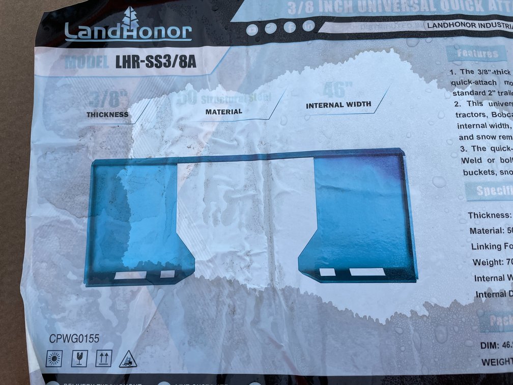 LandHonor 3/8" Thick Skid Steer Mount Plate