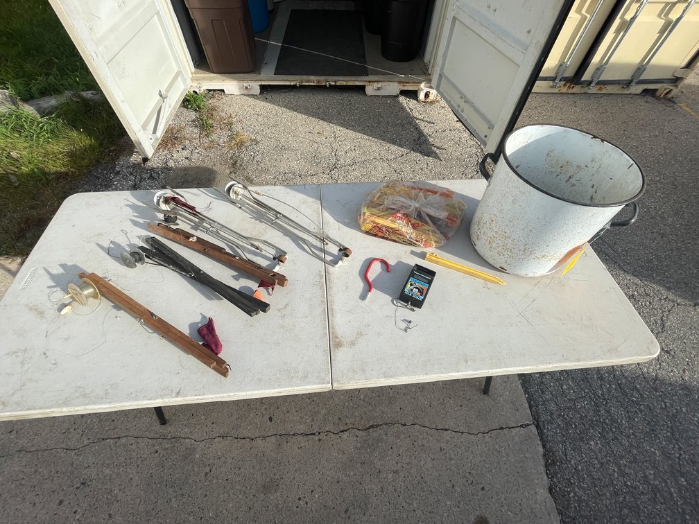 Bucket of Ice Fishing Rods (Neenah, WI)