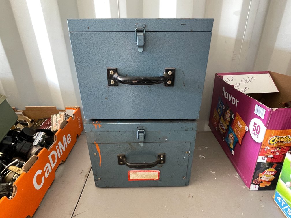 (2) Metal Storage Boxes  (Neenah, WI)