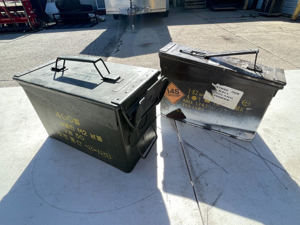 (2) Metal Ammo Boxes (Neenah, WI)