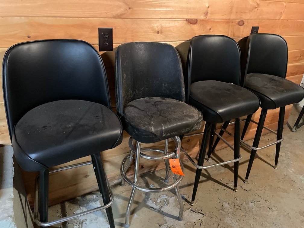 (4) Black Vinyl Bar Stools