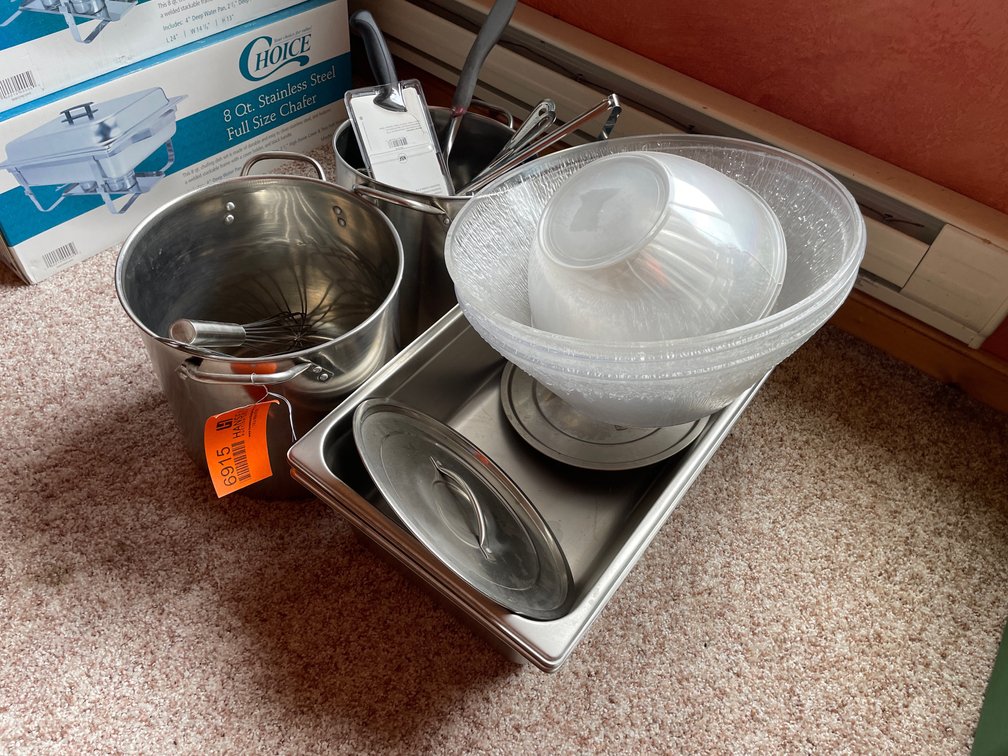 Stainless Steel Stock Pots, Steam Table Pans, Serving Bowls, Utensils, and More