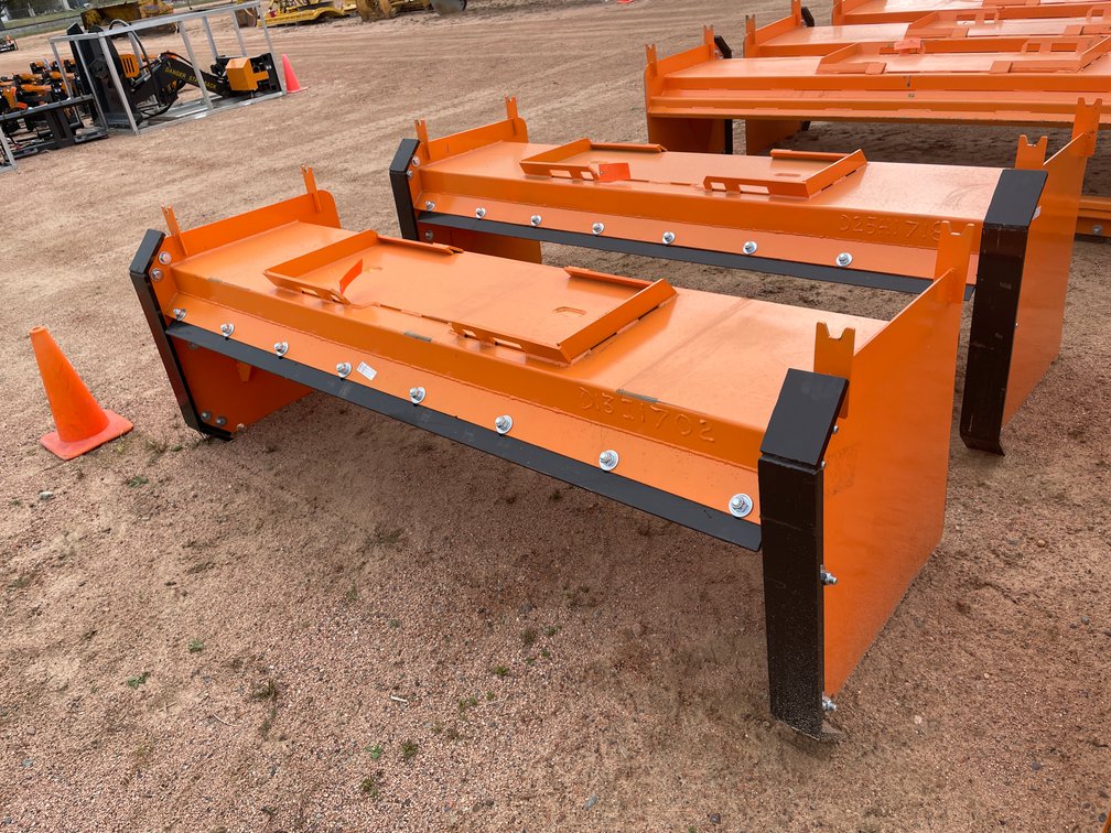 New KC 96" Skid Steer Snow Pusher with Steel Blades