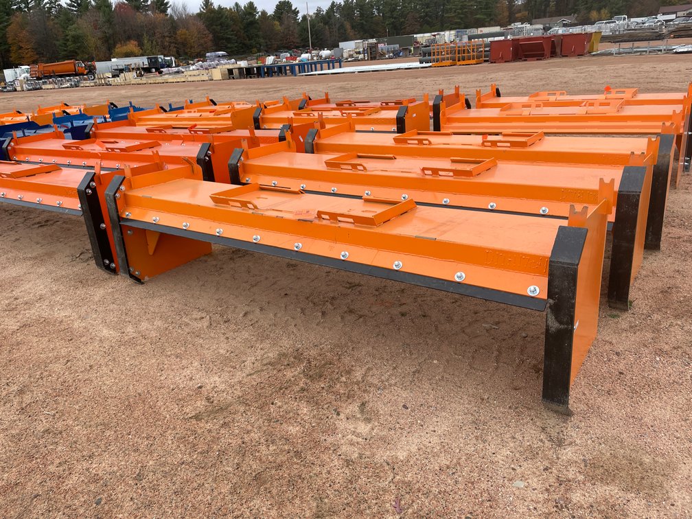 New KC 120" Skid Steer Snow Pusher with Steel Blades