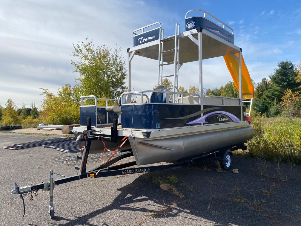 2014 Tramm 18' Double Deck Pontoon With Bunk Trailer (Has WI Title)