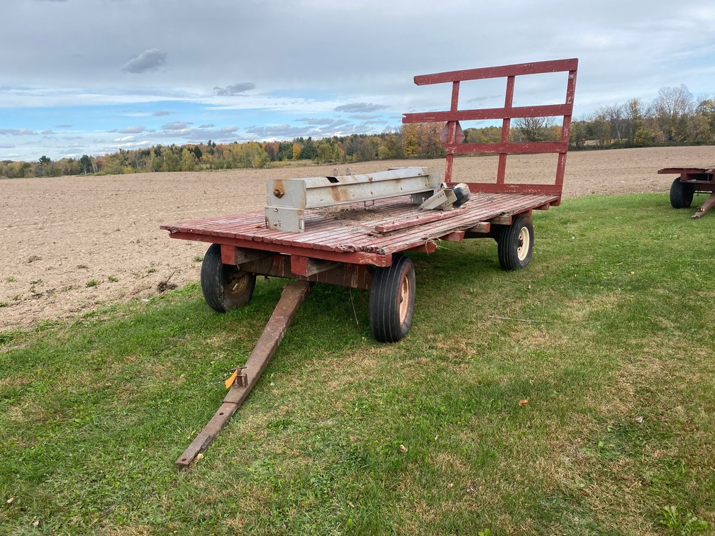 Wooden Flatbed Hay Wagon