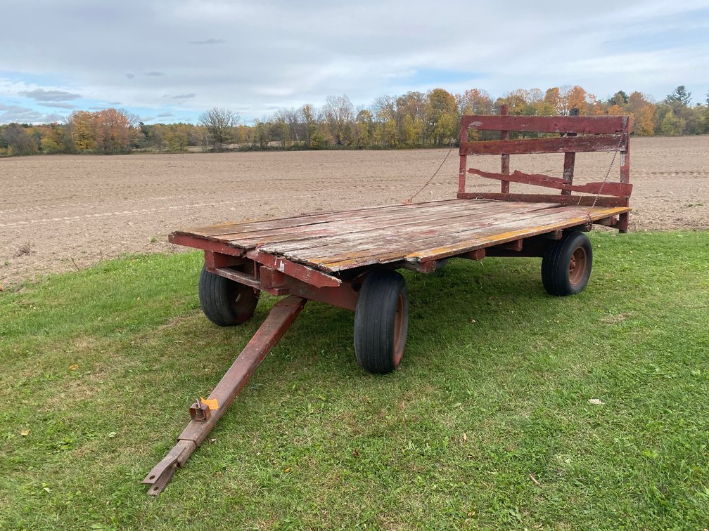 Wooden Flatbed Hay Wagon