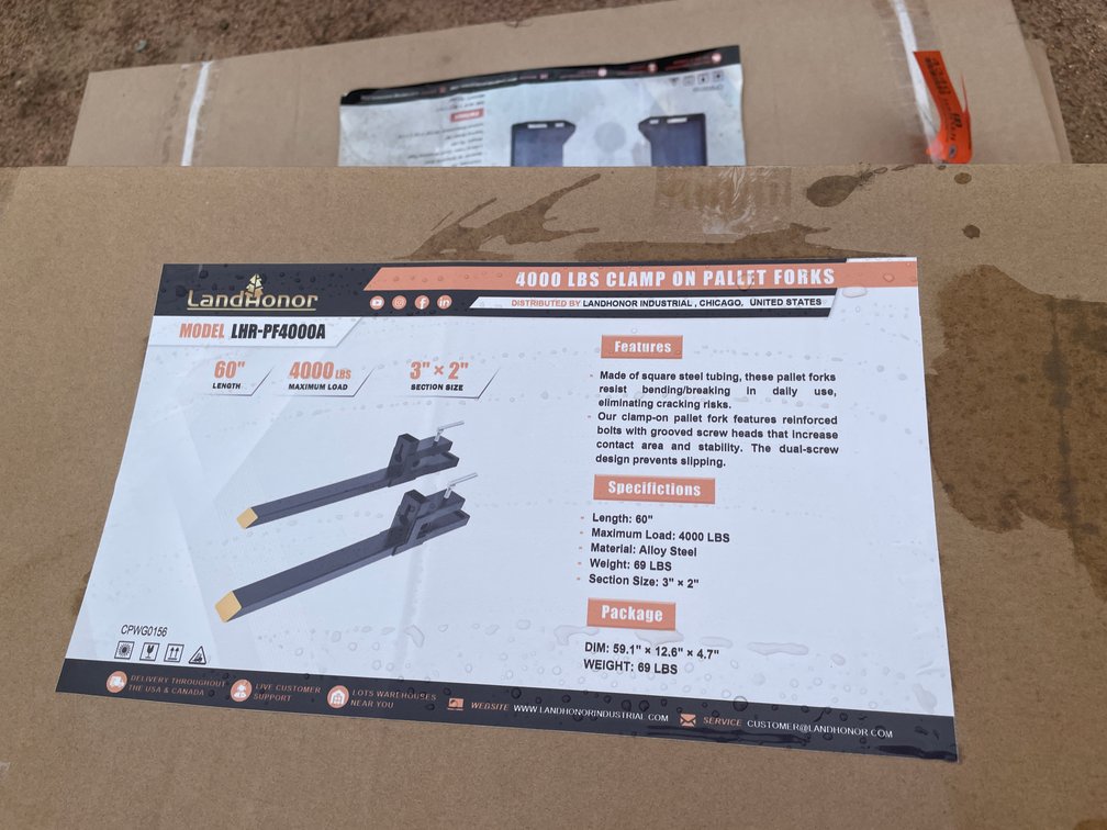 LandHonor 4,000 lb Clamp-On Pallet Forks