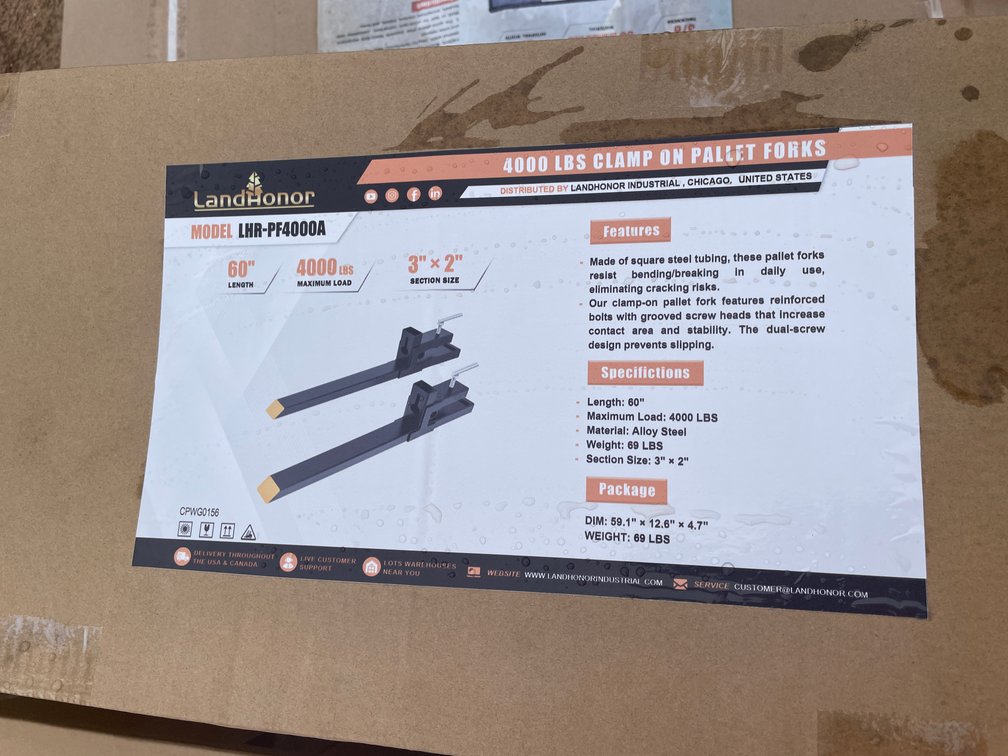 LandHonor 4,000 lb Clamp-On Pallet Forks