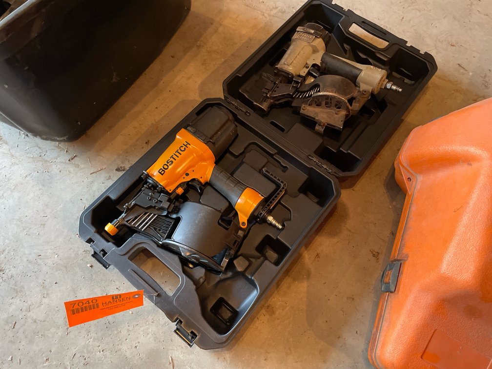 (2) Pneumatic Coil Nailers with Case
