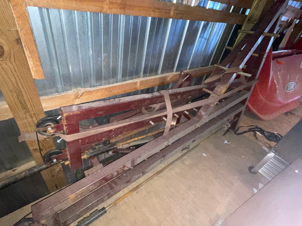 Folding Maroon Steel Frame Assembly
