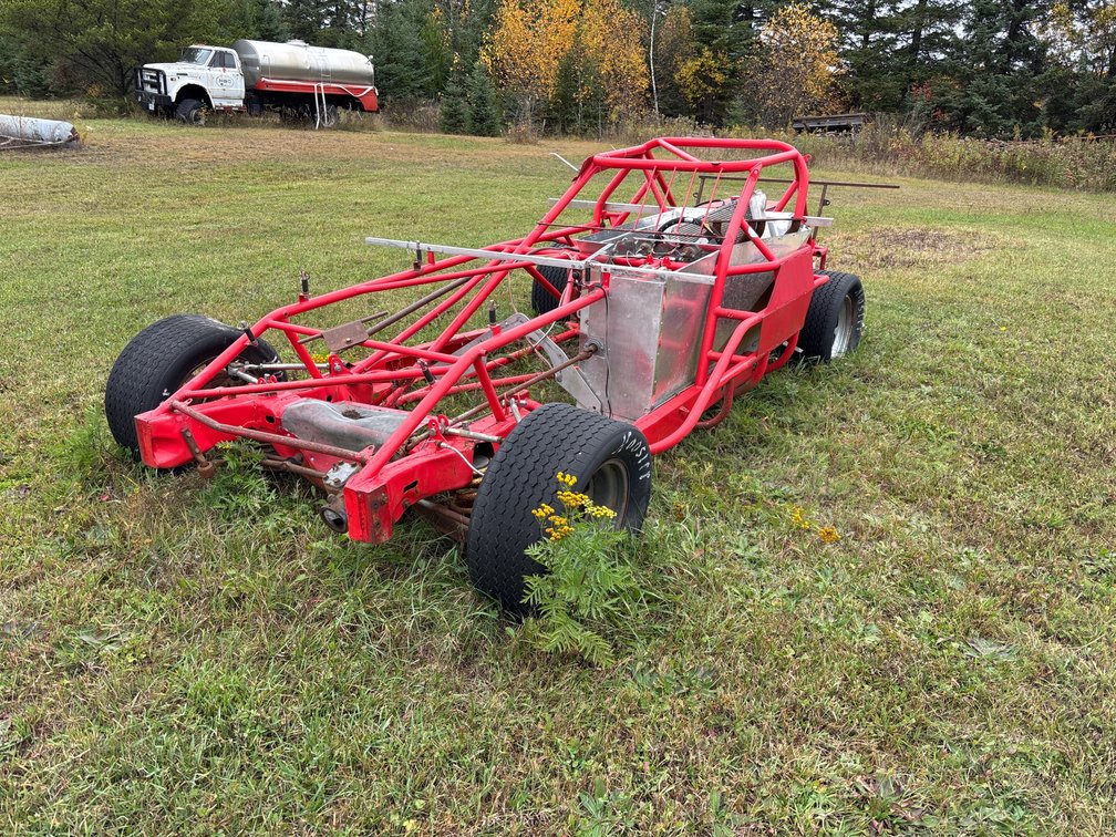 Red Tubular Race Car Chassis Roller with Hoosier Tires