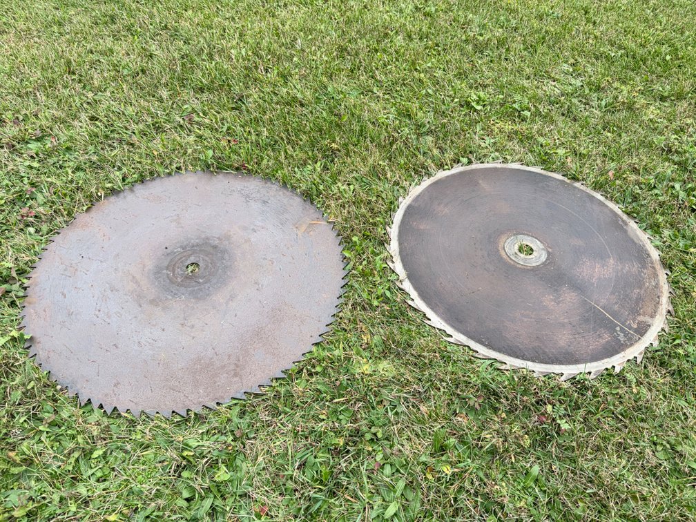 (2) Vintage Large Circular Sawmill Blades
