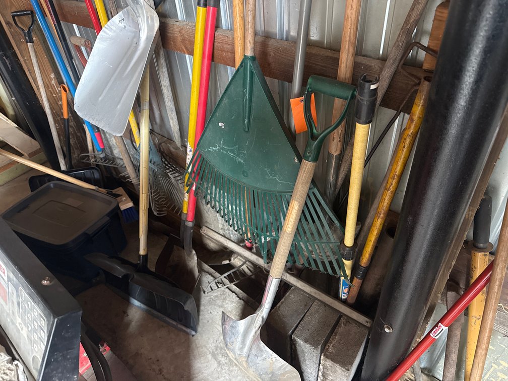 Yard and Garden Tools with Shovels, Rakes, Sledgehammer, Axe, and More