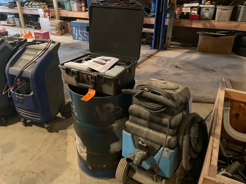 Commercial Carpet Extractor, Metal Drum, and Stud Welder Kit