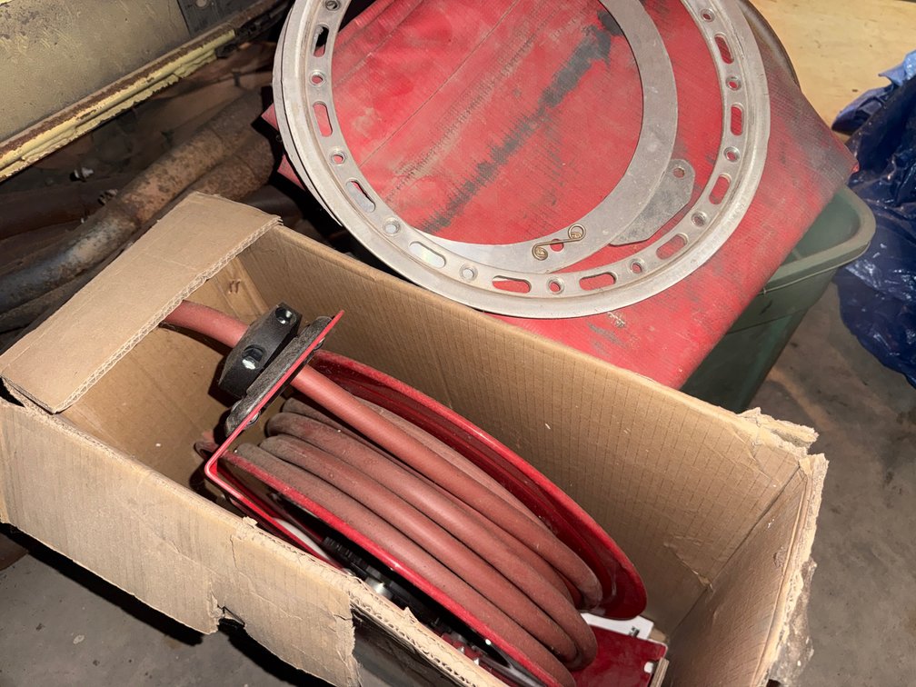 Hose Reel Assembly, Wheel Rims, Portable Space Heater, and More