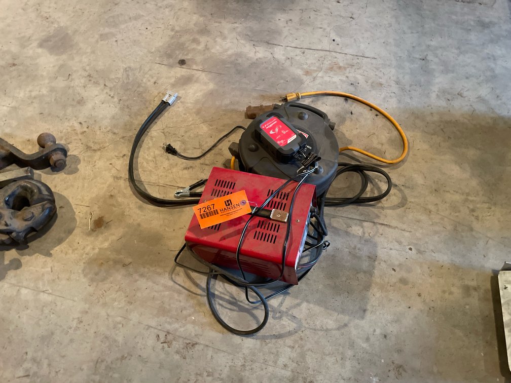 (3) Battery Chargers and Retractable Cord Reel