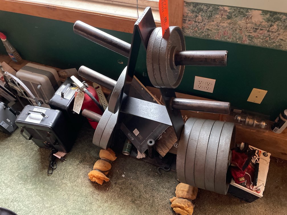 Welded Steel Weight Plate Tree with Cast Iron Weight Plates