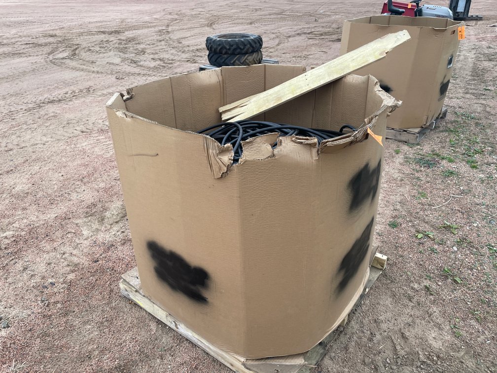Tote of Rolls of Rubber Strips
