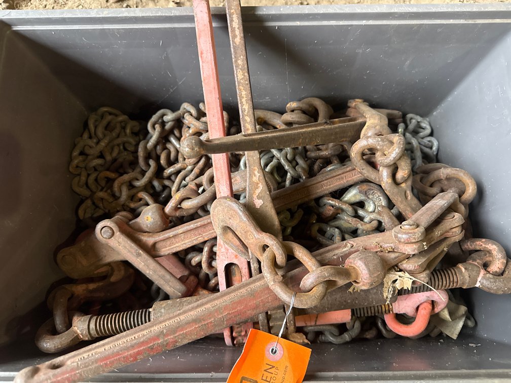 Load Binders, Transport Chains, and Plastic Tote
