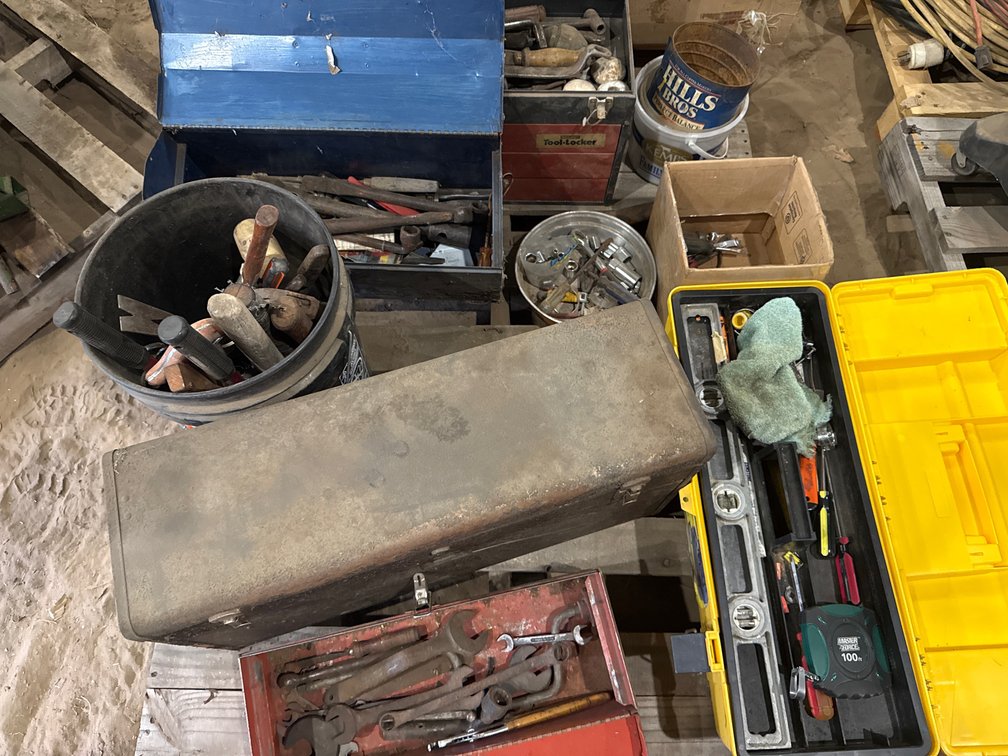 Hand Tools with Metal and Plastic Toolboxes and Storage Containers