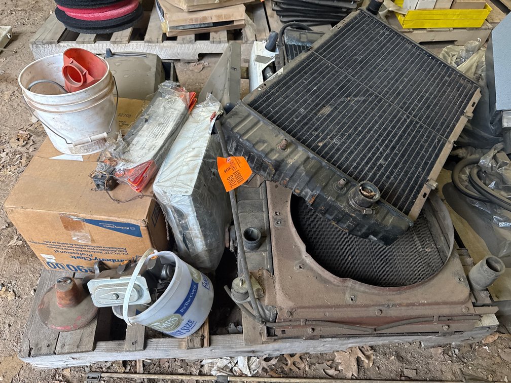 Pallet of Radiators, Vehicle Parts, Shop Supplies, and More