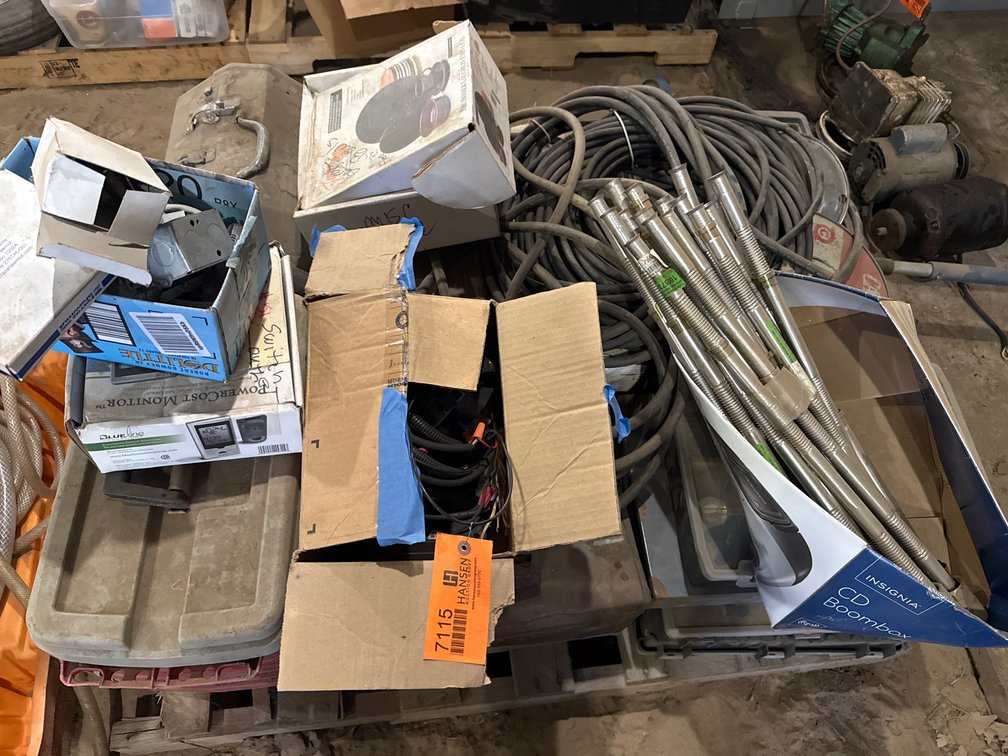 Pallet of Electrical Supplies, Hardware, Organizers, and Flexible Lines