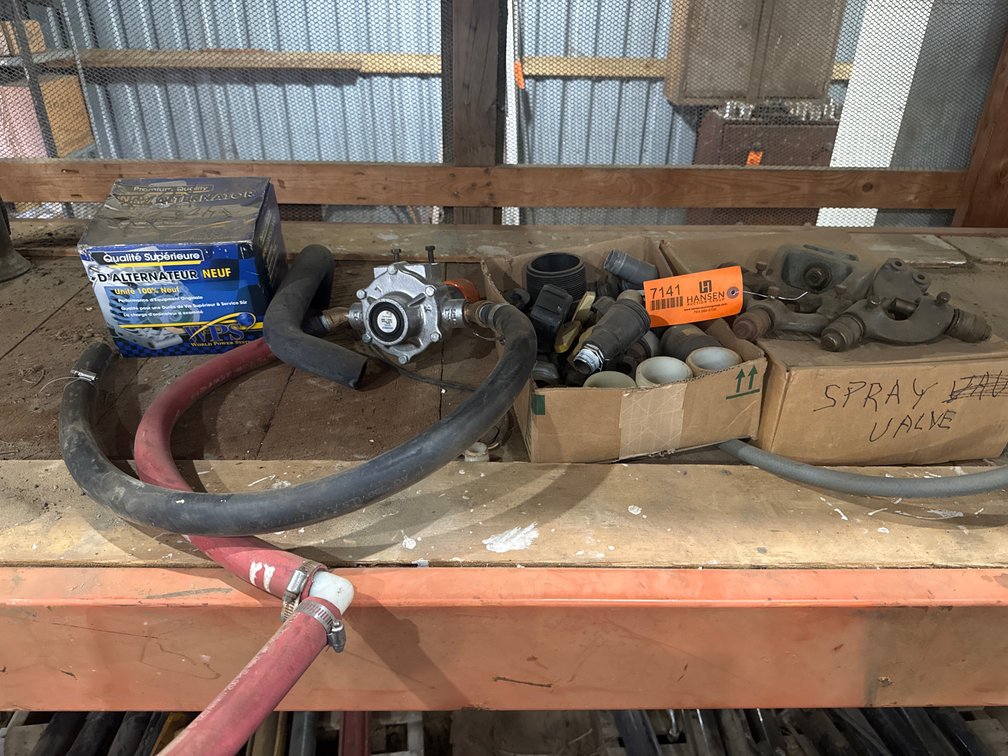 Alternator, Pump with Hoses, Spray Valves, and Plumbing Fittings