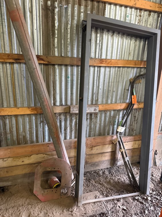 Metal Door Frame, Auger Tubes, and Bundled Metal Tubes