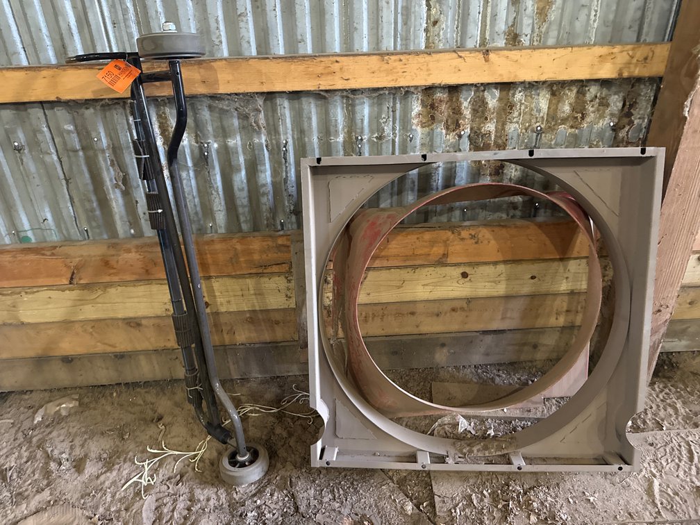 (2) Metal Radiator Fan Shroud and Tubular Wheeled Stand